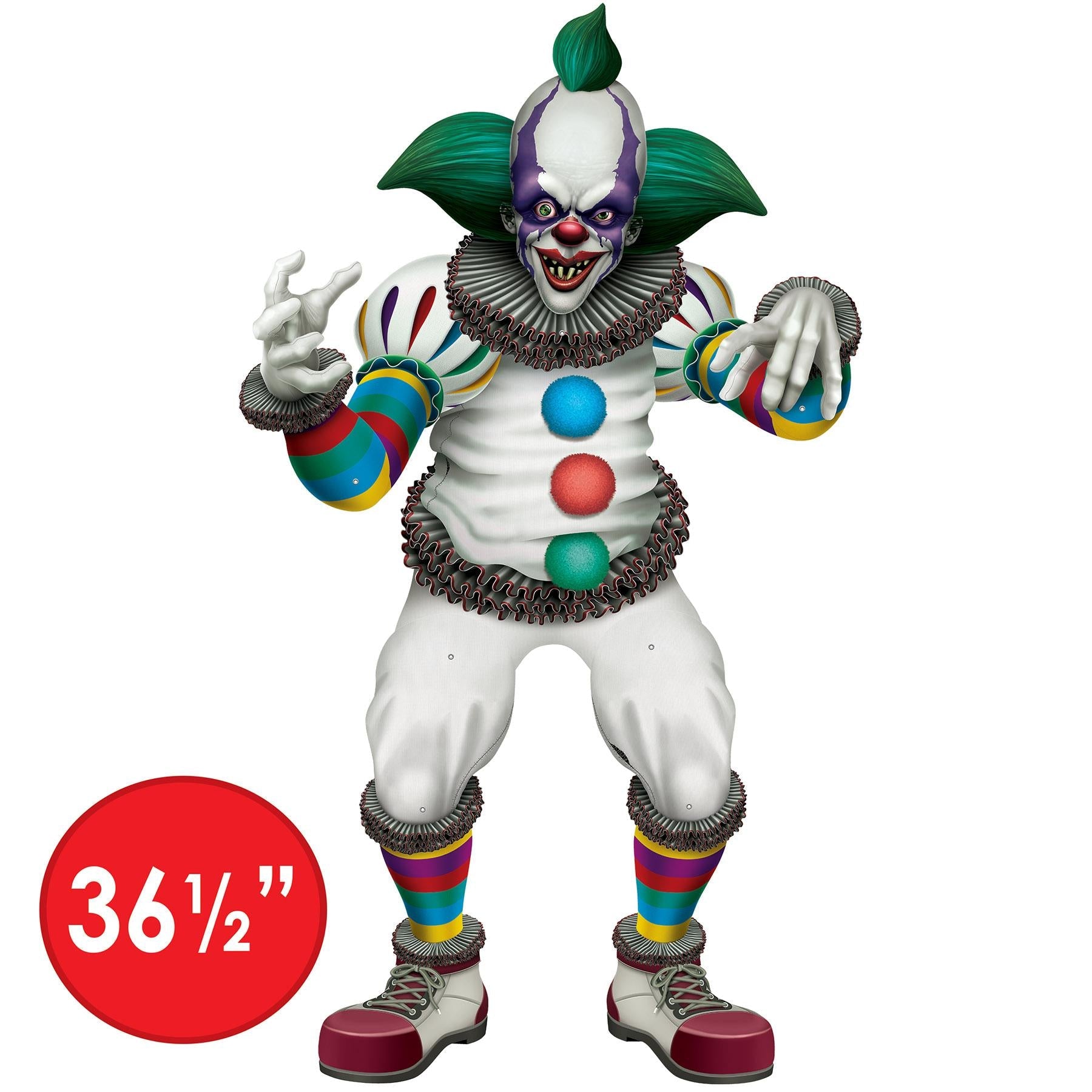 12 Pack Beistle Halloween Jointed Creepy Clown Decorations - Scary Party Supplies for Halloween Decor, Haunted House, and Trick or Treat Events