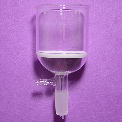 350ml Glass Filter Funnel with 24/40 Buchner Joint - Premium Lab Glassware for Chemistry Experiments & Liquid Filtration