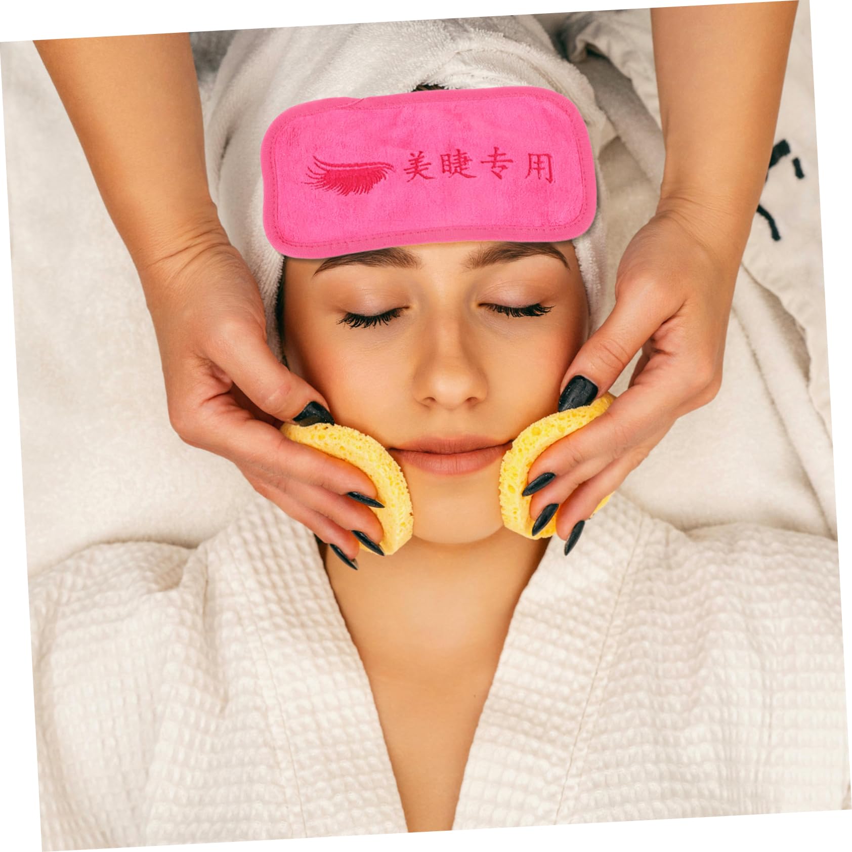 FOMIYES 3-Pack Soft Facial Towels - Forehead Cushion for Lash Extensions, False Eyelash Holder Pads & Makeup Removal Washcloths | Gentle Skincare & Beauty Essentials for Salon & Home Use