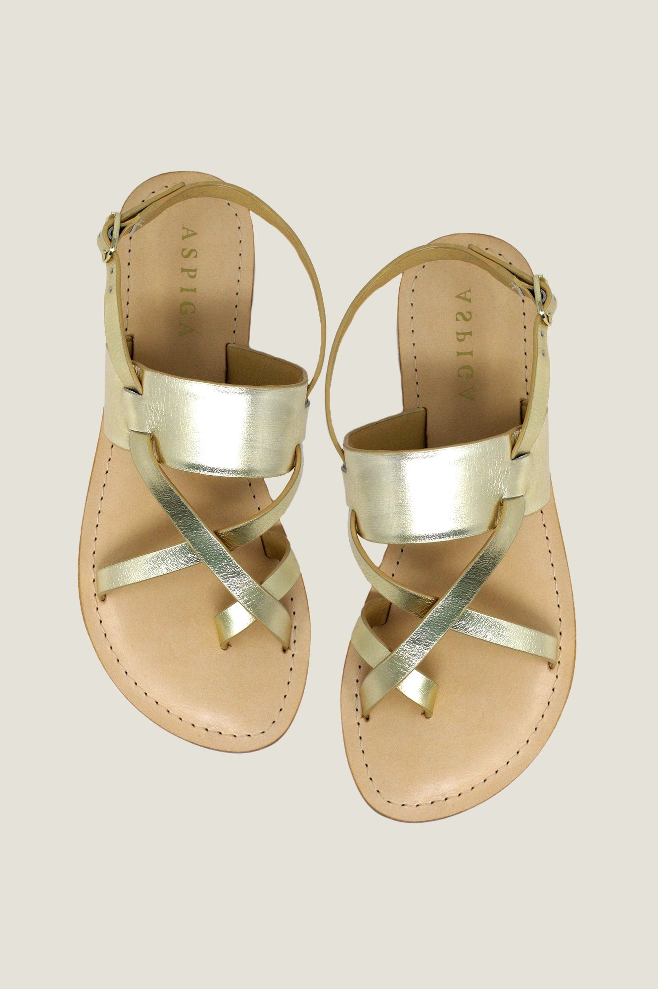 Ezra Women's Gold Gladiator Sandals - Comfortable Strappy Flat Summer Sandals for Beach, Vacation & Casual Outfits