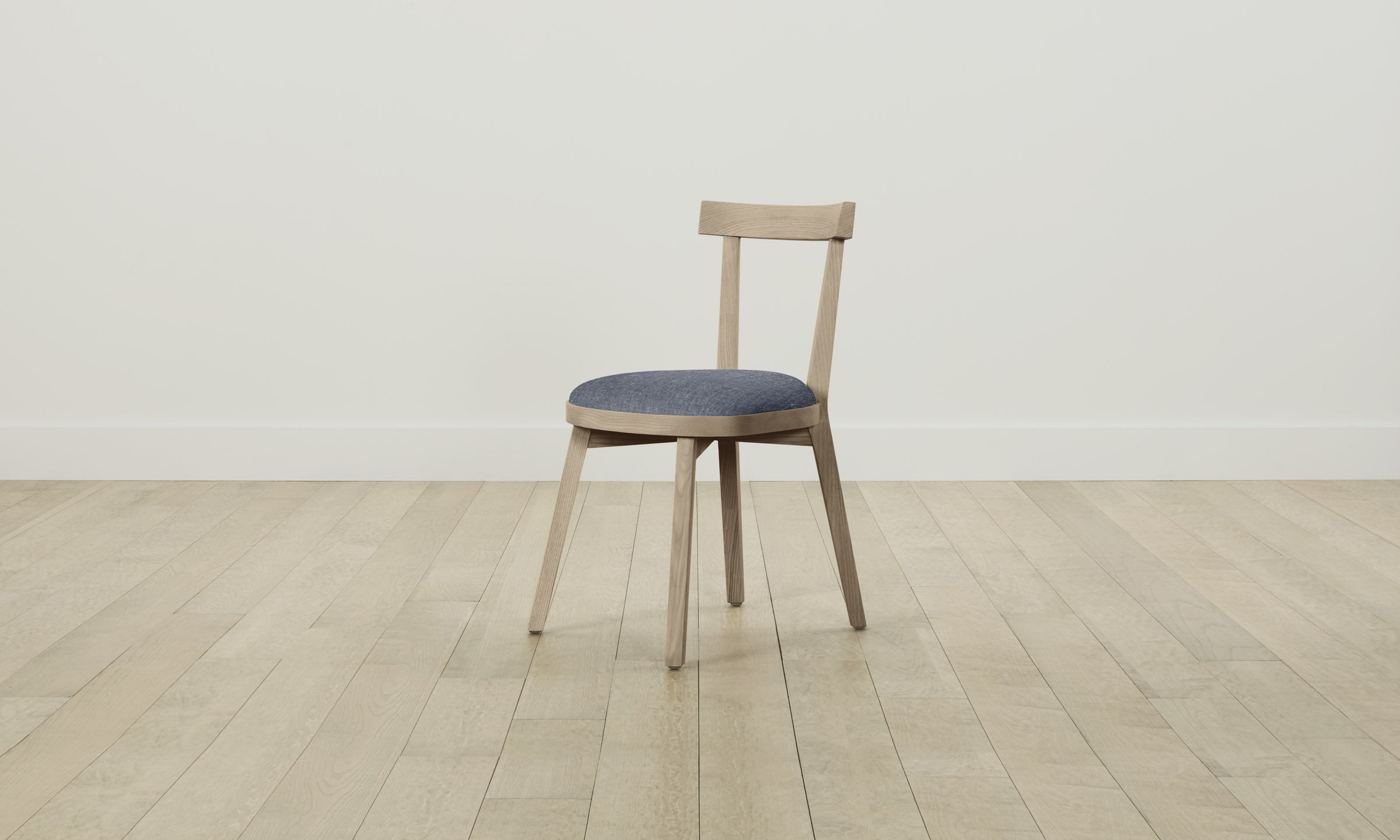 Allen Dining Chair - Heritage Belgian Linen Upholstery, Lake Blue - Modern Farmhouse Dining Room Furniture for Kitchen, Breakfast Nook & Formal Dining Areas