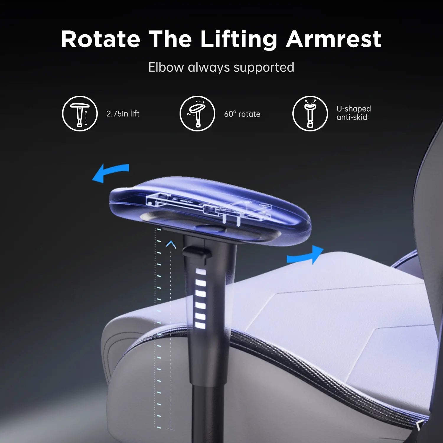 AutoFull C3 Ergonomic Gaming Chair with Adjustable Lumbar Support - Comfortable Racing Style Computer Chair for PC Gamers & Office Workers, Perfect for Long Gaming Sessions & Home Office Use