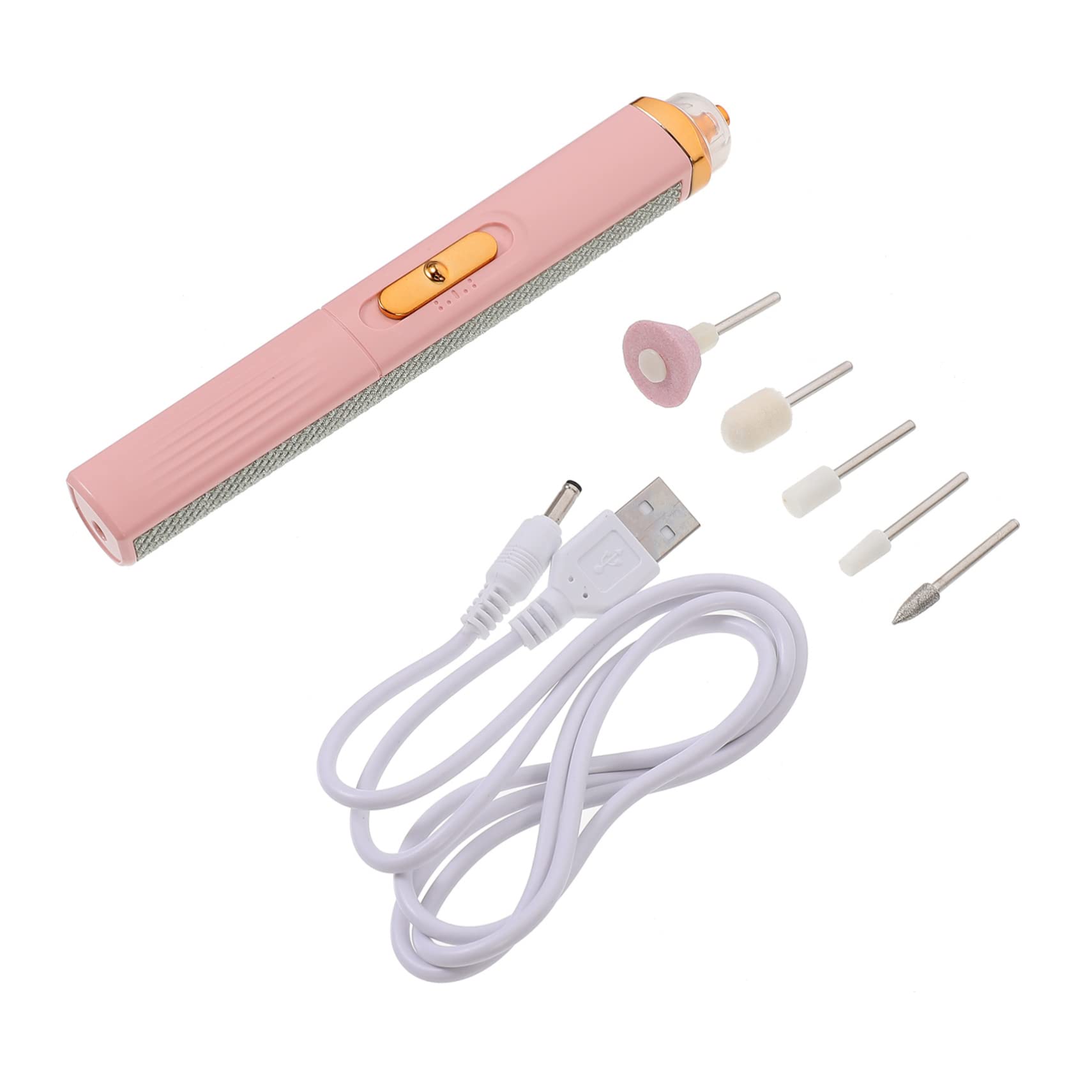 FRCOLOR Electric Nail Drill Machine - Professional Manicure Kit with USB Charging, Portable Nail File & Polisher for Home/Salon Use - Diamond Bit Nail Art Tools for Acrylic, Gel & Natural Nails