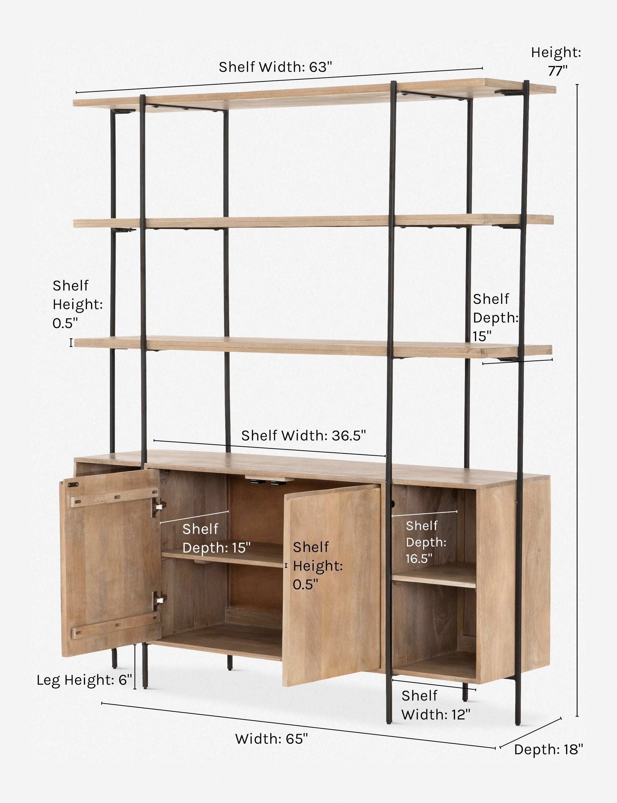 Aneko Modern Sideboard and Hutch - Stylish Storage Cabinet for Dining Room, Living Room, or Entryway | Perfect for Organizing Dishes, Linens, and Home Decor