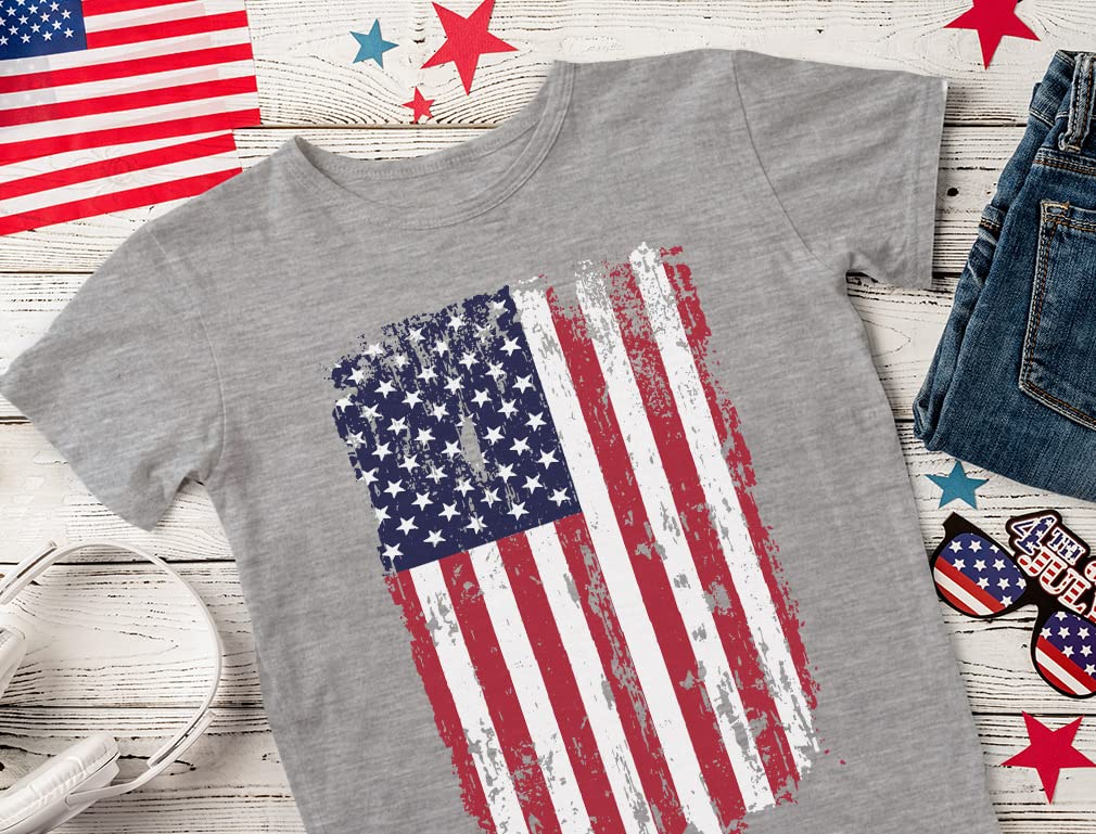 Patriotic USA Flag T-Shirt for Boys - Red White Blue American Memorial Day & 4th of July Kids Shirt - Perfect for Toddler Celebrations, Independence Day Parades, and Family BBQs