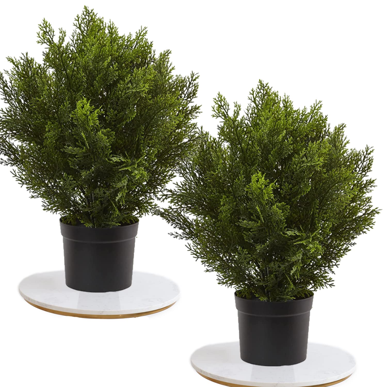 33Inch Artificial Boxwood Topiary Tree - 2.6 FT Outdoor Fake Plants for Garden Decor, Set of 2 Potted Torch-Shaped Bushes - Perfect for Patio, Porch, Poolside & Indoor Home Decor