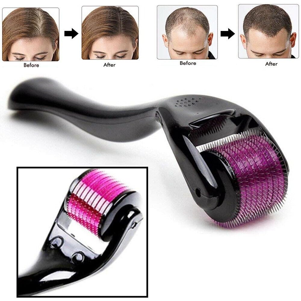 Derma Roller 0.5mm for Hair Growth & Skin Rejuvenation | 540 Stainless Steel Microneedles | Repair Damaged Hair & Activate Follicles | Reduce Hair Fall & Thicken Hair | Improve Skin Texture & Revitalization | Safe & Effective for Home Use | Perfect for Hair Care & Anti-Aging Routine