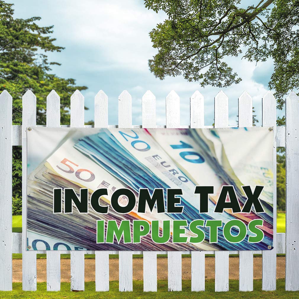 Custom Vinyl Banner - Multiple Sizes (60x144 Inches) for Business, Outdoor & Industrial Use - Weatherproof Tax & Impuestos Signs with 10 Grommets - Perfect for Yard Advertising, Storefront Displays & Event Signage