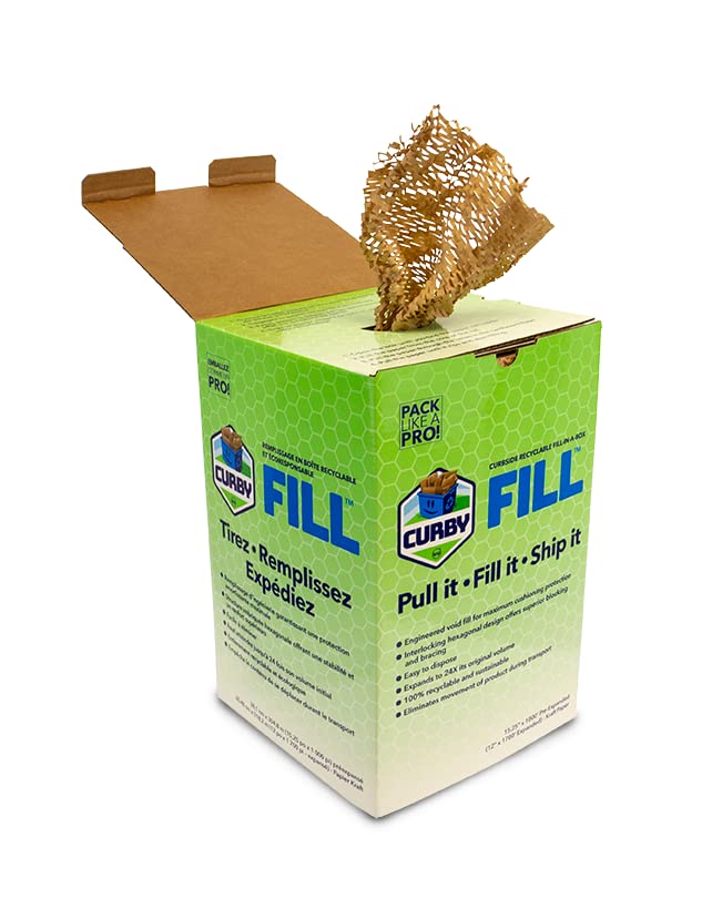 Eco-Friendly CURBY Fill 100% Recyclable Brown Packing Paper - 15.25