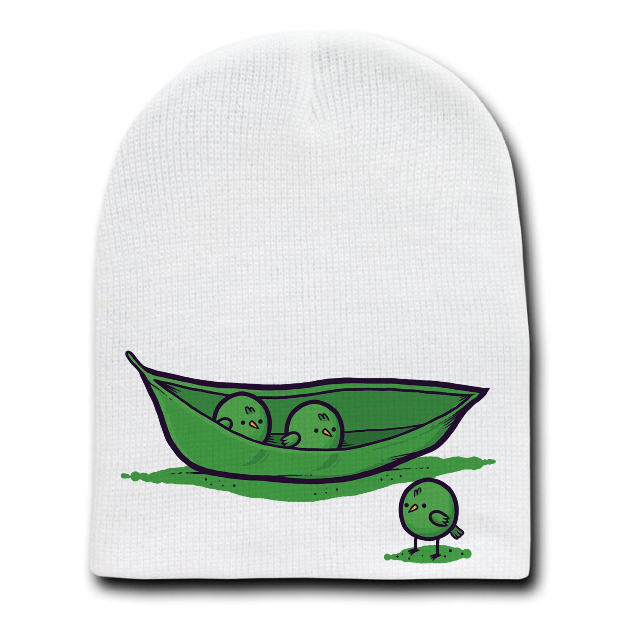 Funny Chick Peas Cute Bird Vegetable Design Beanie Hat - Warm Winter Skull Cap for Men & Women - Perfect for Outdoor Activities, Gifts, and Humor Lovers