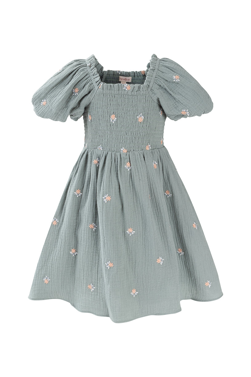 Mini Serendipity Dress in Blue Floral - Women's Summer Floral Print Sundress for Beach, Vacation & Casual Wear