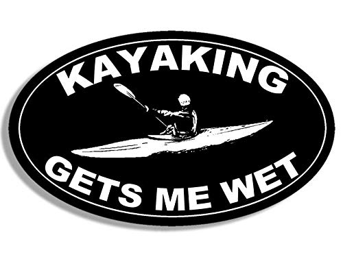 3x5 Inch Black Oval Kayaking Magnet Sticker - Funny Kayak Paddle Vinyl Decal for Kayakers & Water Sports Enthusiasts | Perfect for Coolers, Cars, Boats & Outdoor Gear