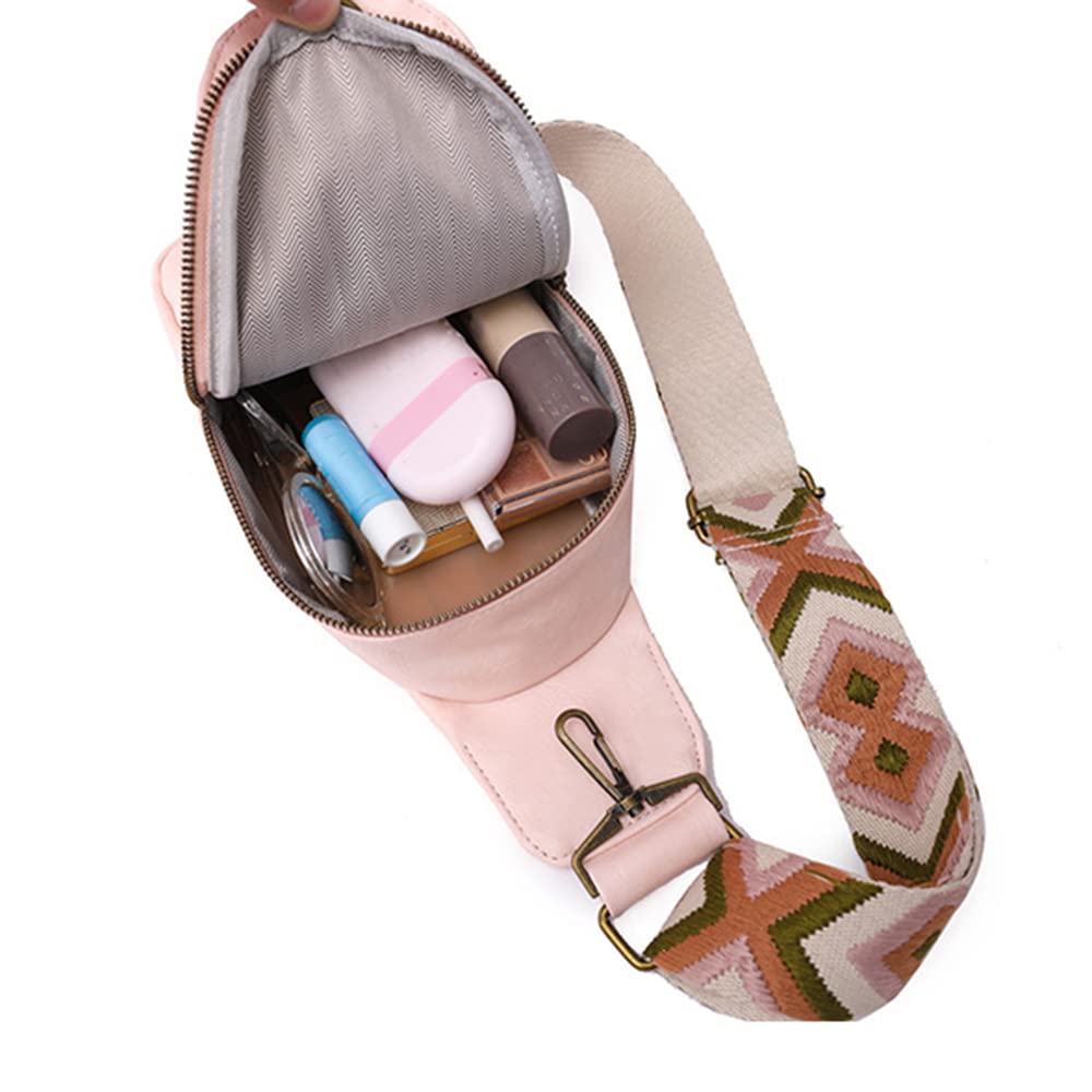 Bohemian Crossbody Sling Bag for Women & Men - Adjustable PU Leather Chest Bag for Daily Use | Perfect for Travel, Shopping & Casual Outings