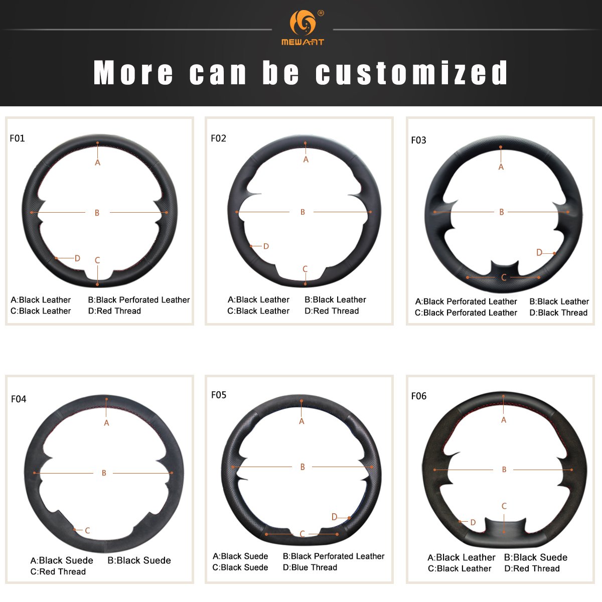MEWANT Custom Hand-Stitched Black Suede Leather Steering Wheel Cover - Compatible with Volkswagen VW Jetta 2005-2009, Tiguan 2009-2010, Passat 2008-2009, EOS 2007-2009 | Premium Grip & Comfort for Driving | Perfect Car Interior Upgrade Accessory