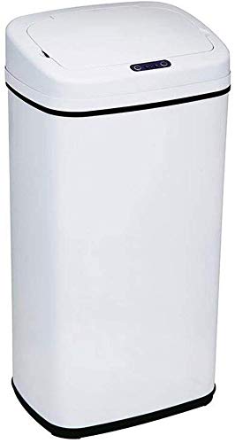 BYCDD Smart Induction Trash Can - Automatic Sensor Touchless Garbage Bin with Lid for Kitchen, Bathroom & Living Room - White | Hands-Free Waste Disposal for Home & Office Use
