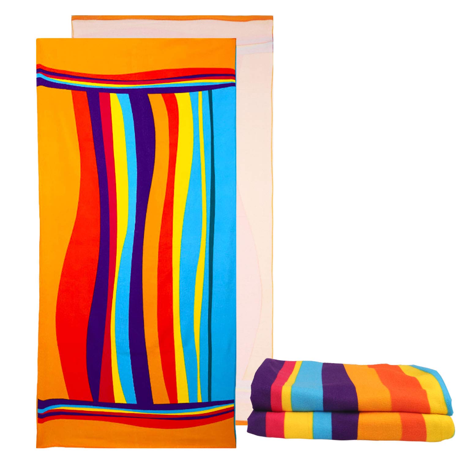 Premium Microfiber Beach Towel 30x60 Inch - Ultra Soft, Super Absorbent Oversized Beach Blanket for Adults, Women & Kids | Quick Dry, Sand Resistant | Perfect for Pool, Yoga, Travel & Outdoor Activities (Color_10)