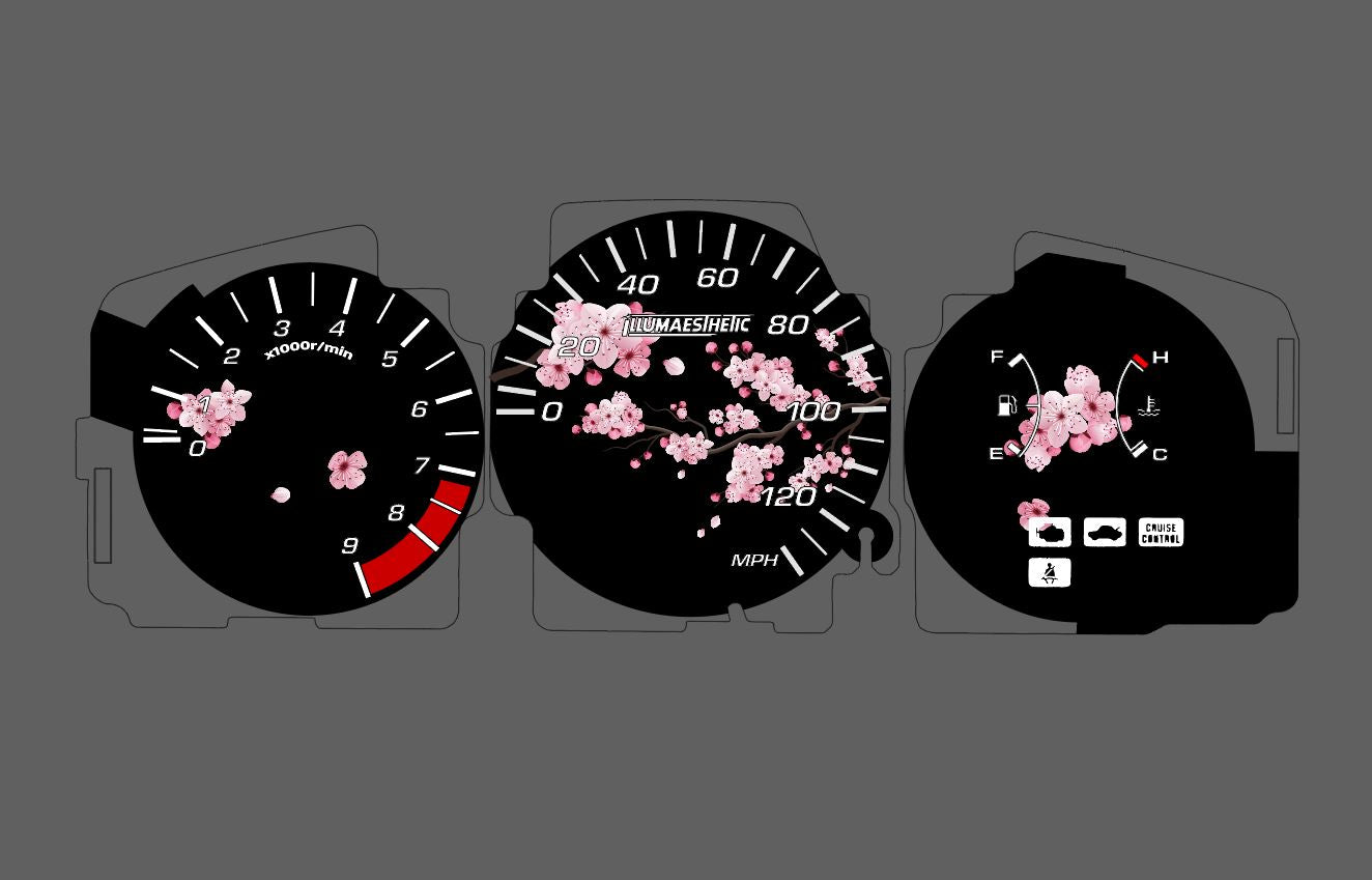 Illumaesthetic Custom Honda Civic EG6 Gauge Faces - High-Performance Dashboard Dials for Racing & Car Enthusiasts - Perfect for Upgrades & DIY Projects