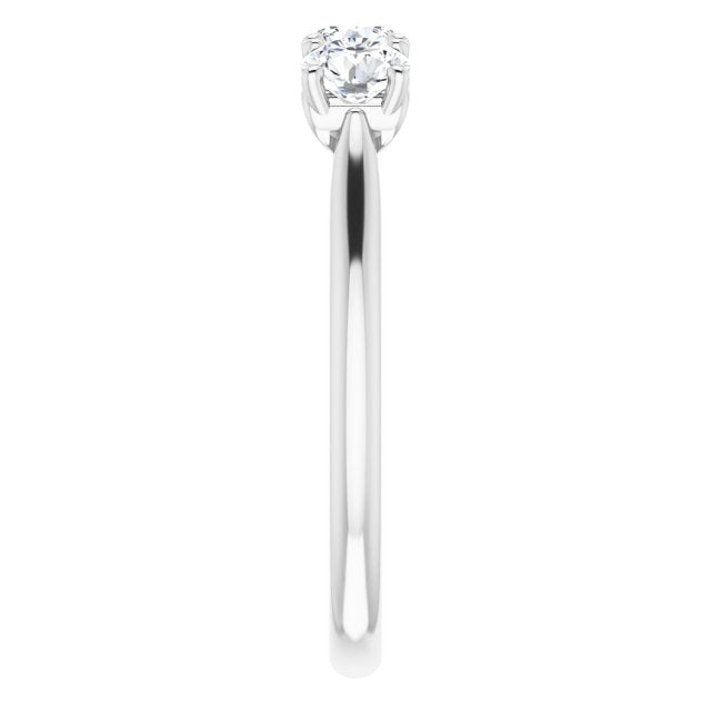 0.75 Carat Prong Set Round Cut Diamond 3 Stone Wedding Band Ring for Women - Perfect for Engagement, Anniversary & Bridal Jewelry Gifts