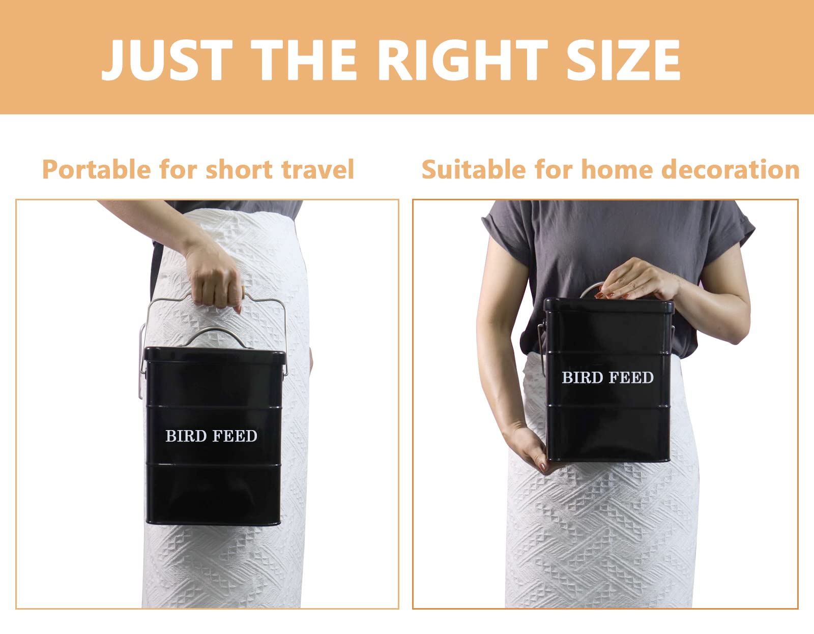 Geyecete Airtight Bird Feeder & Pet Food Storage Container - 32oz BPA-Free Plastic Bird Seed Dispenser for Outdoor/Indoor Use - Perfect for Backyard, Garden, and Bird Watching Enthusiasts