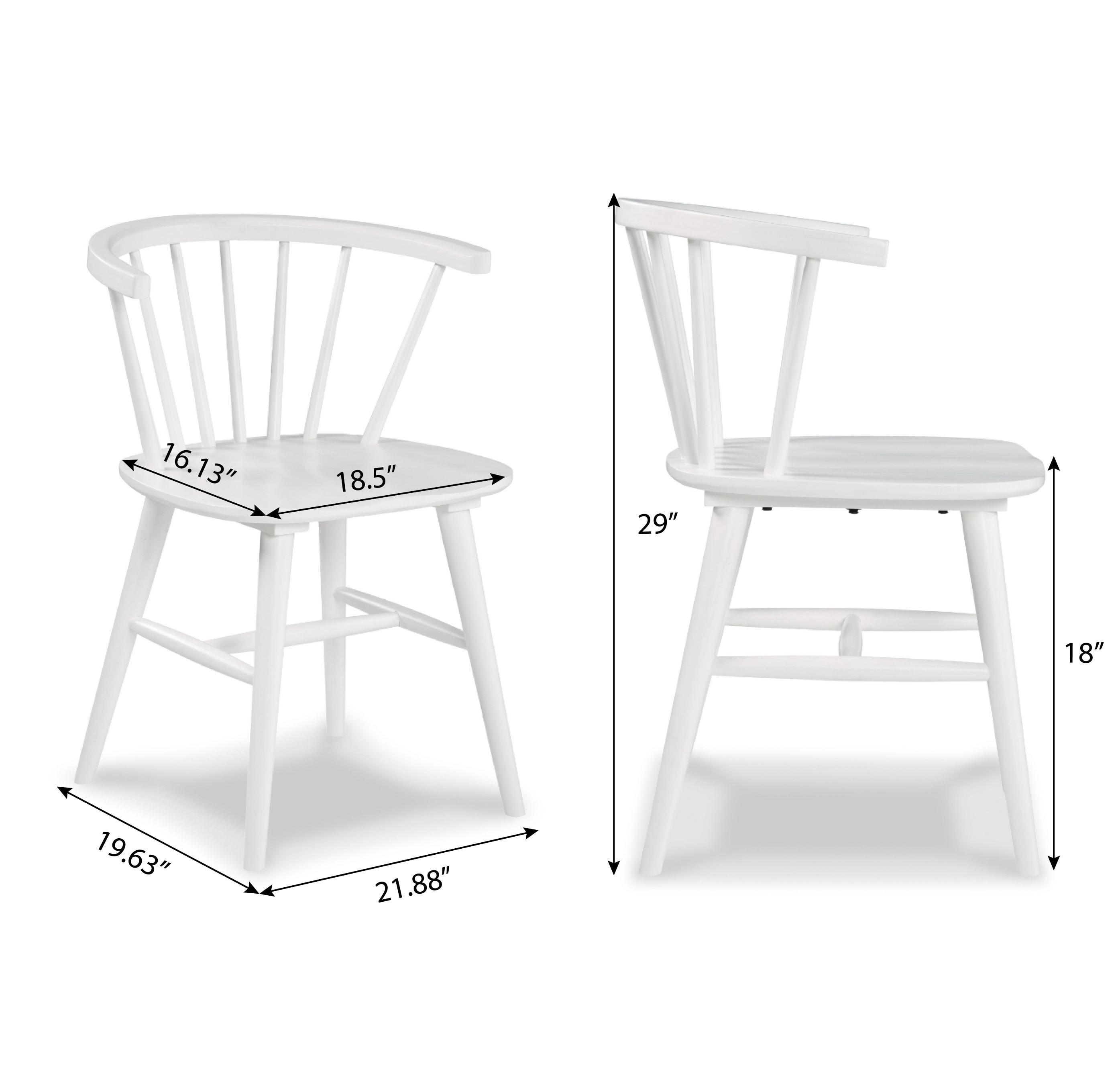 Roundhill Furniture Alwynn Contemporary Wooden Spindle Back Dining Chairs - Windsor Style Solid Wood Kitchen Chairs, White Set of 2 - Perfect for Dining Room, Kitchen, Breakfast Nook & Farmhouse Decor
