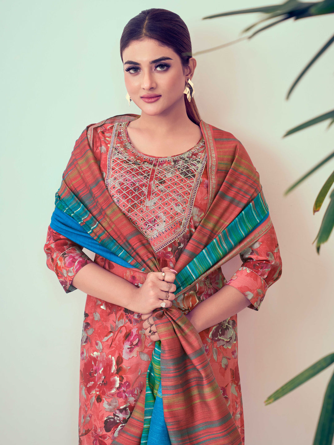Elegant Brown Designer Ready-Made Pant Suit with Printed Embroidery - Formal Office Wear & Special Occasion Outfit