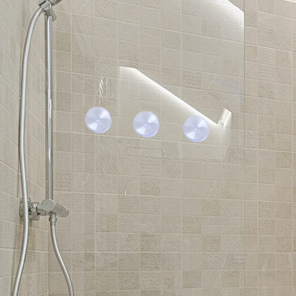 POPETPOP 50pcs Double-Sided Suction Cups - Strong Adhesive Glass Sucker Pads for Table, Window, Mirror - Ideal for Organizing Bathroom, Kitchen & Office Accessories