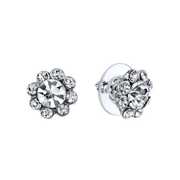 1928 Crystal Flower Stud Earrings for Women - Elegant Rhinestone Earrings for Daily Wear, Parties & Special Occasions