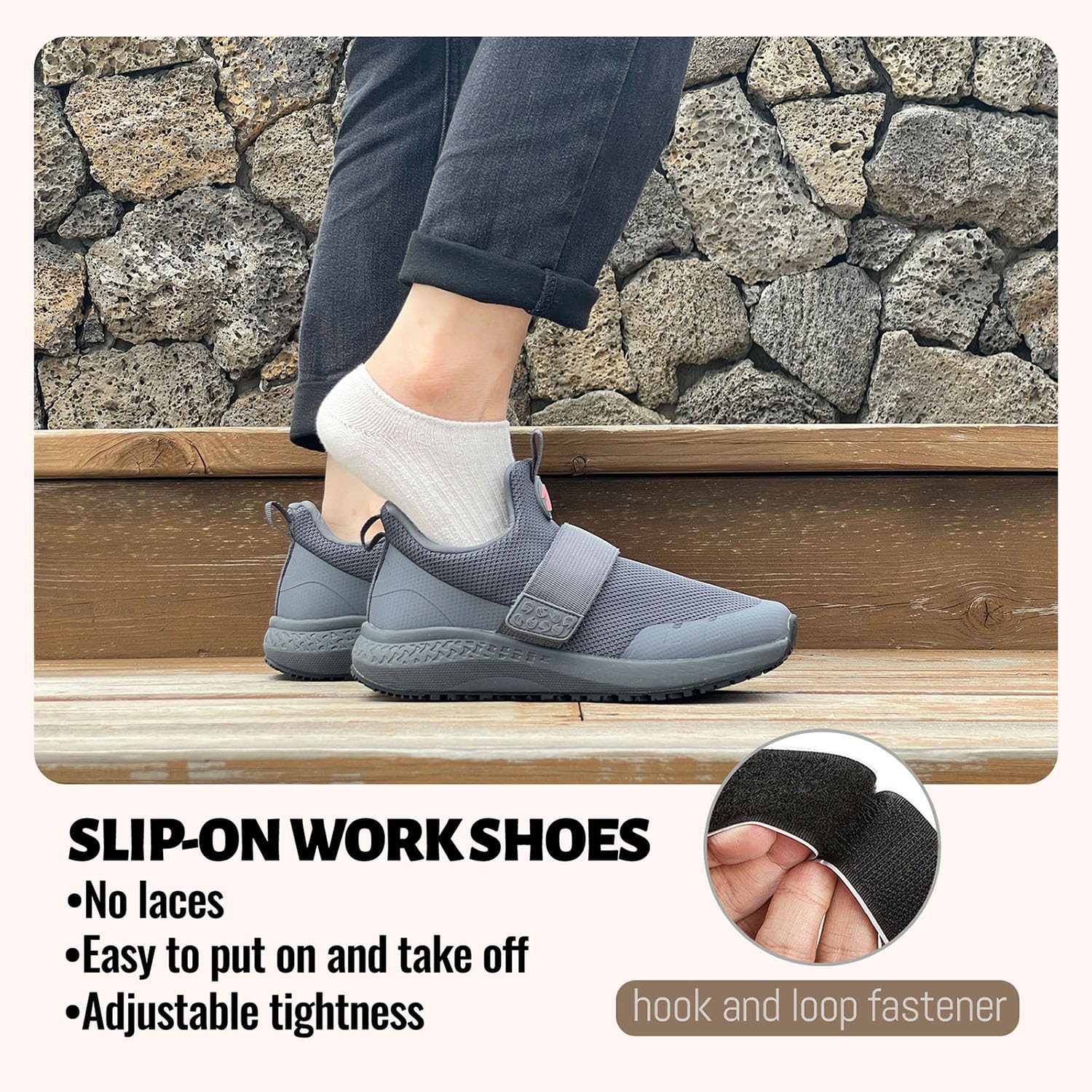 **Slip-Resistant Work Shoes for Women - Non-Slip Waterproof Kitchen & Restaurant Shoes - Lightweight Comfortable Chef Sneakers for Food Service, Walking & Long Shifts**    *(Ideal for chefs, servers, nurses, and hospitality workers needing safety and comfort in wet, slippery environments.)*