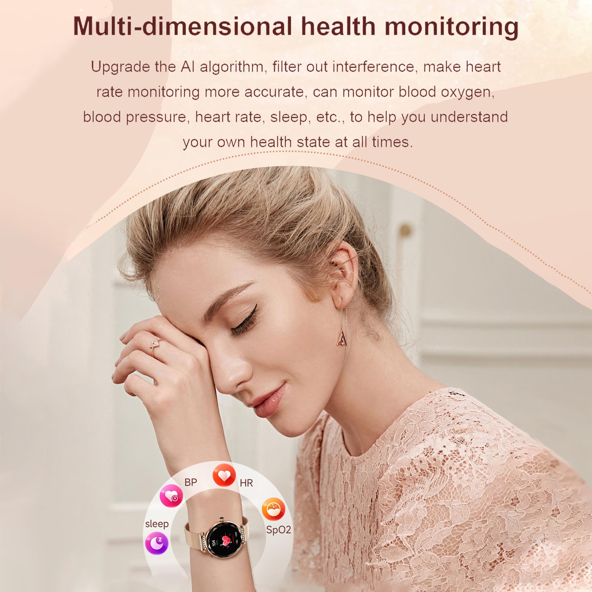 Smart Watch for Women with Call Function - Fitness Tracker for iOS & Android, 1.19