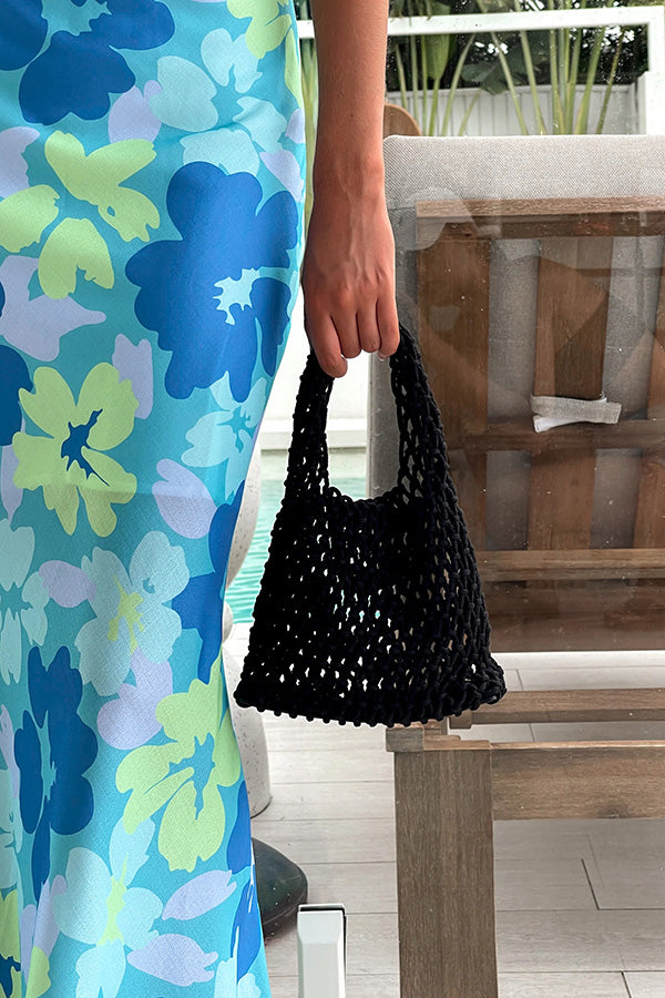 Stylish Fishnet Woven Tote Bag for Women - Trendy Beach Bag, Shopping & Grocery Essentials - Perfect for Summer Outings, Picnics and Vacation Accessories