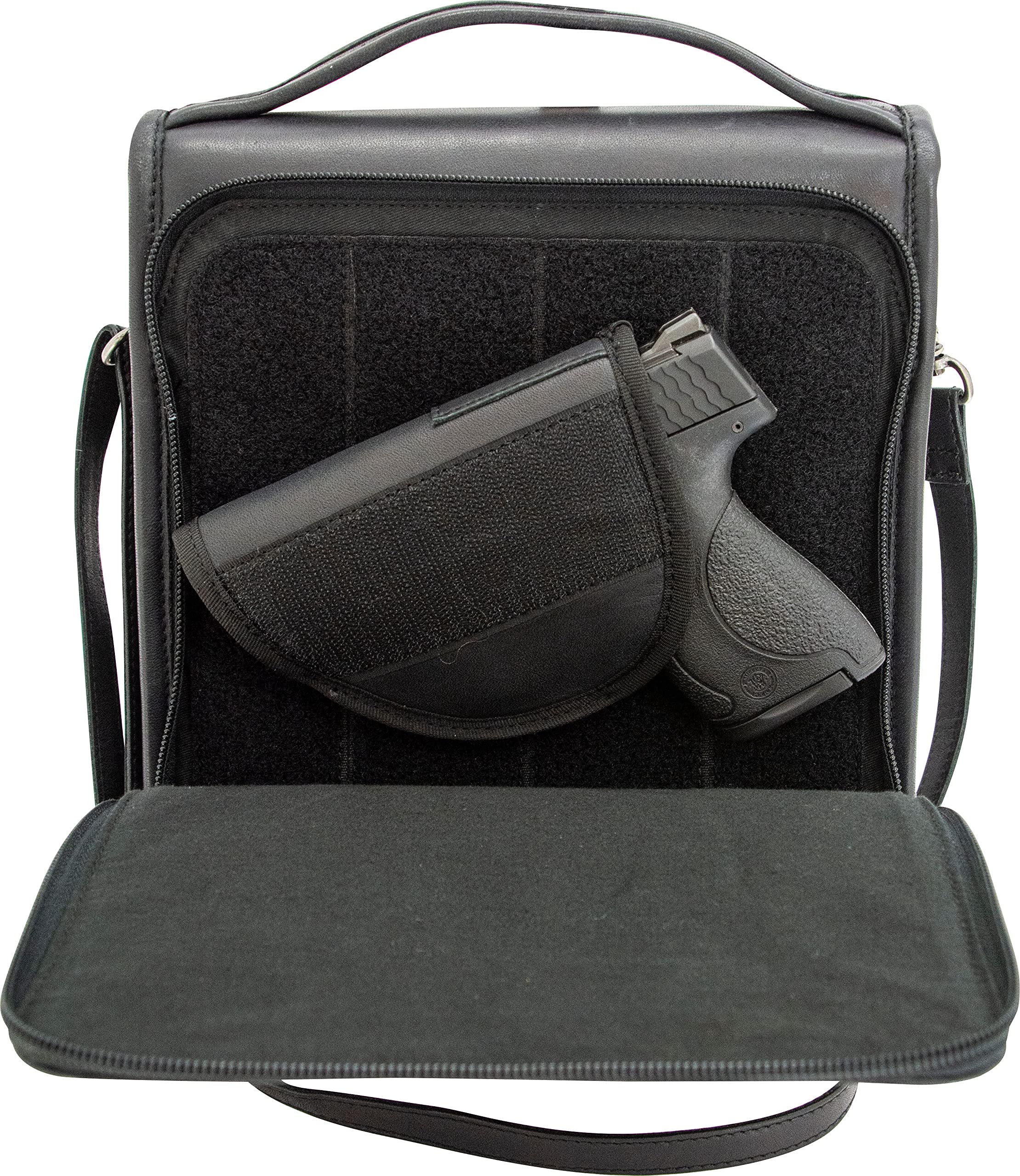 Smith & Wesson Vintage Crossbody Concealed Carry Purse - Distressed Leather CCW Bag for Women - Black | Everyday Use, Travel & Outdoor Activities