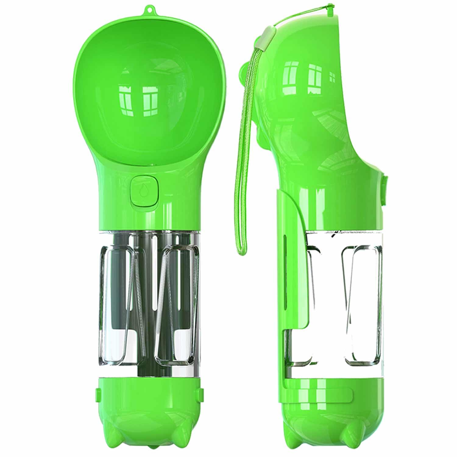 Portable Dog Water Bottle with Bowl & Eco Bag - 10.58oz Pet Water Dispenser for Dogs & Cats - Ideal for Walking, Hiking, Camping & Outdoor Adventures - Best Dog Accessories Gift for Travel Lovers