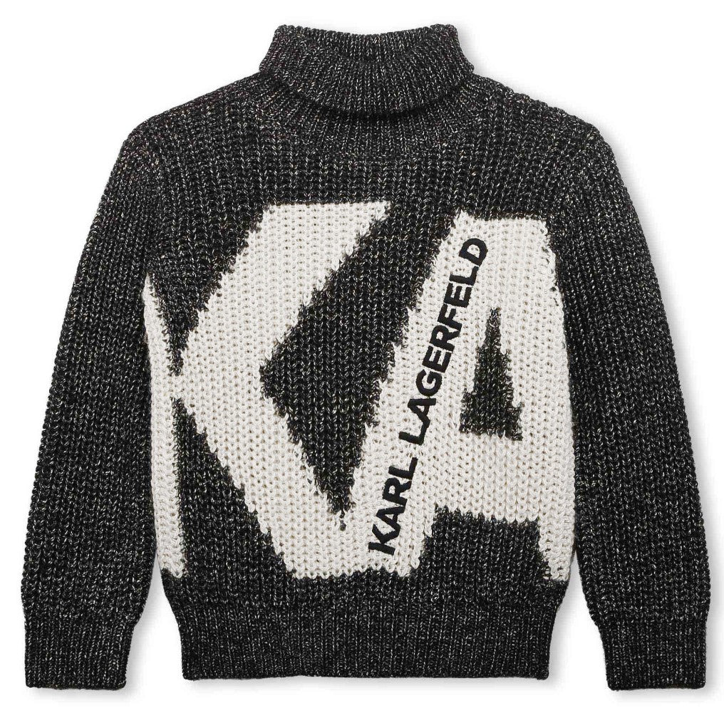 KARL LAGERFELD Knitted Sweater for Kids (8-16 Years) - Soft Cotton Pullover for Boys & Girls - Perfect for School, Playdates & Family Outings