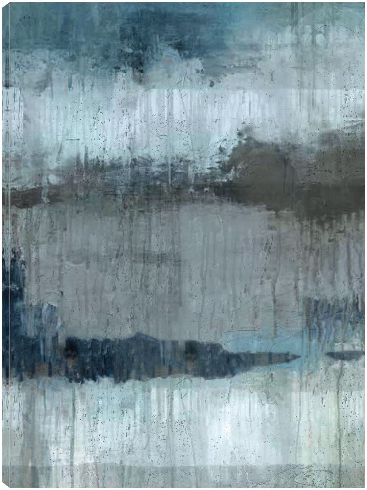 Blue Abstract Canvas Wall Art - Hand Painted Modern Painting by Marta Wiley - 42x56 Inches Ready to Hang - Perfect for Living Room, Bedroom, Office & Home Decor