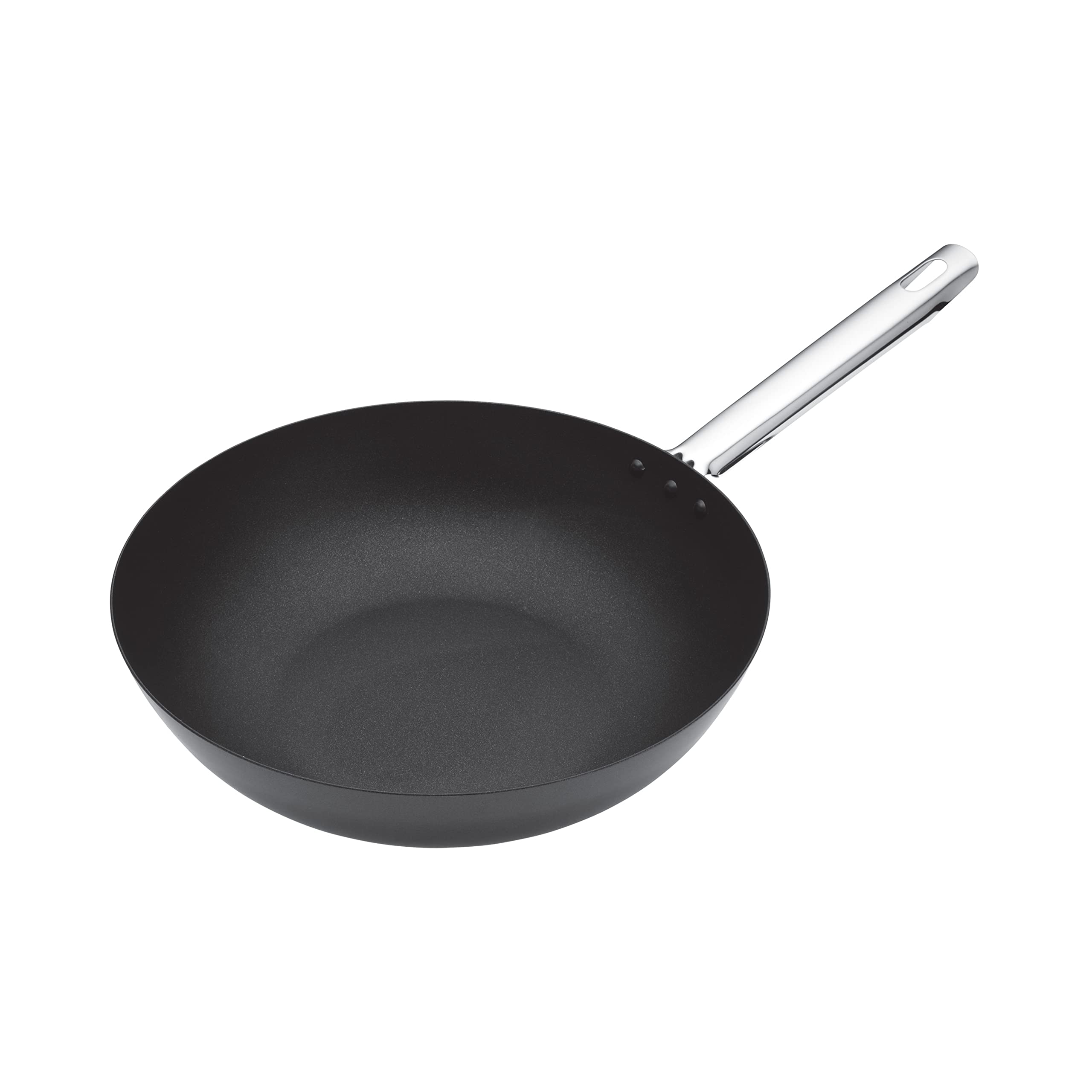 KitchenCraft Professional Non-Stick Carbon Steel Wok Pan - 30cm, Induction Safe, Heavy Duty for Stir-Fry, Sauté & Deep Frying - Perfect for Home Chefs & Asian Cooking