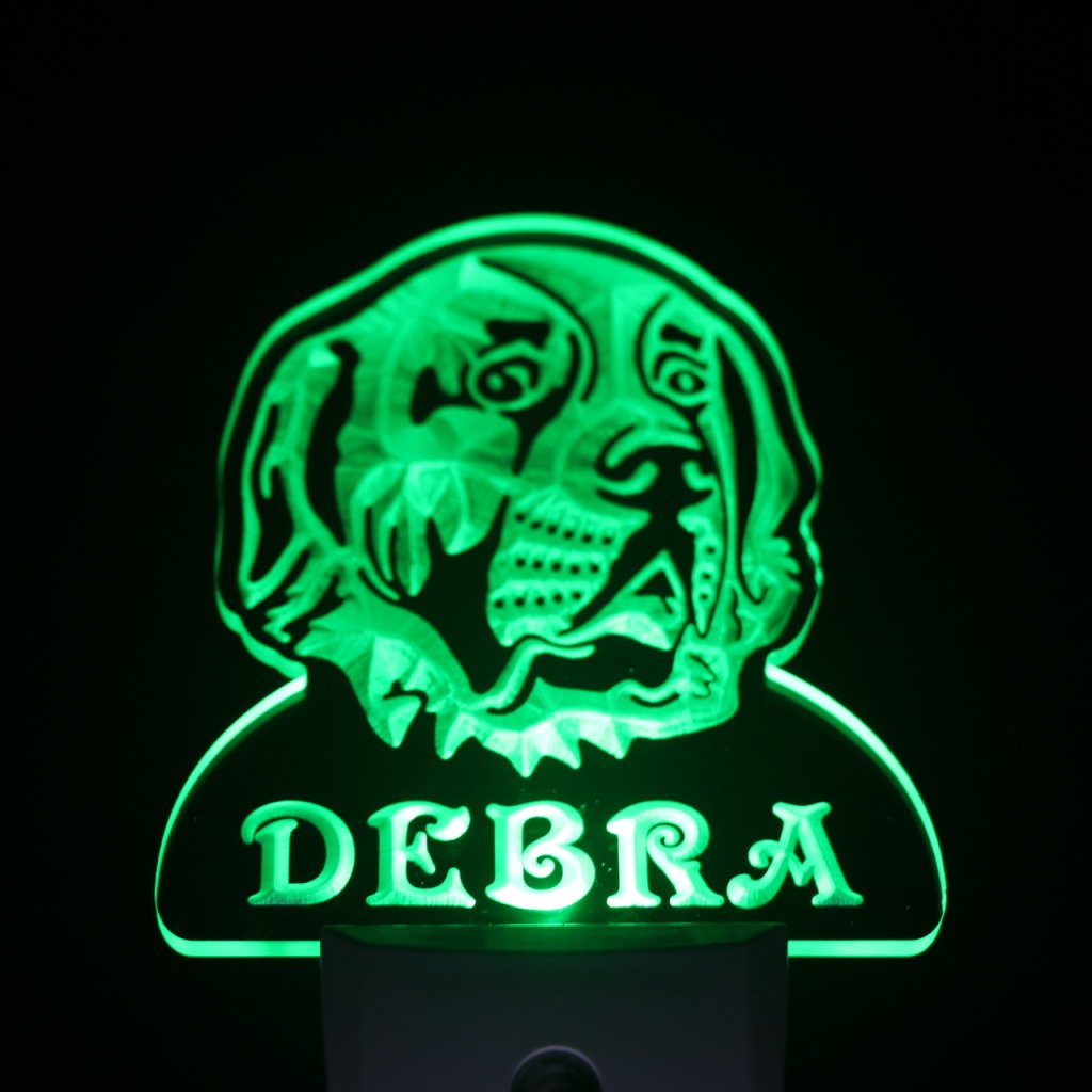 ADVPRO WS1085-TM Personalized Saint Bernard Night Light with Name - LED Sign with Day/Night Sensor for Kids Room, Nursery & Bedroom Decor