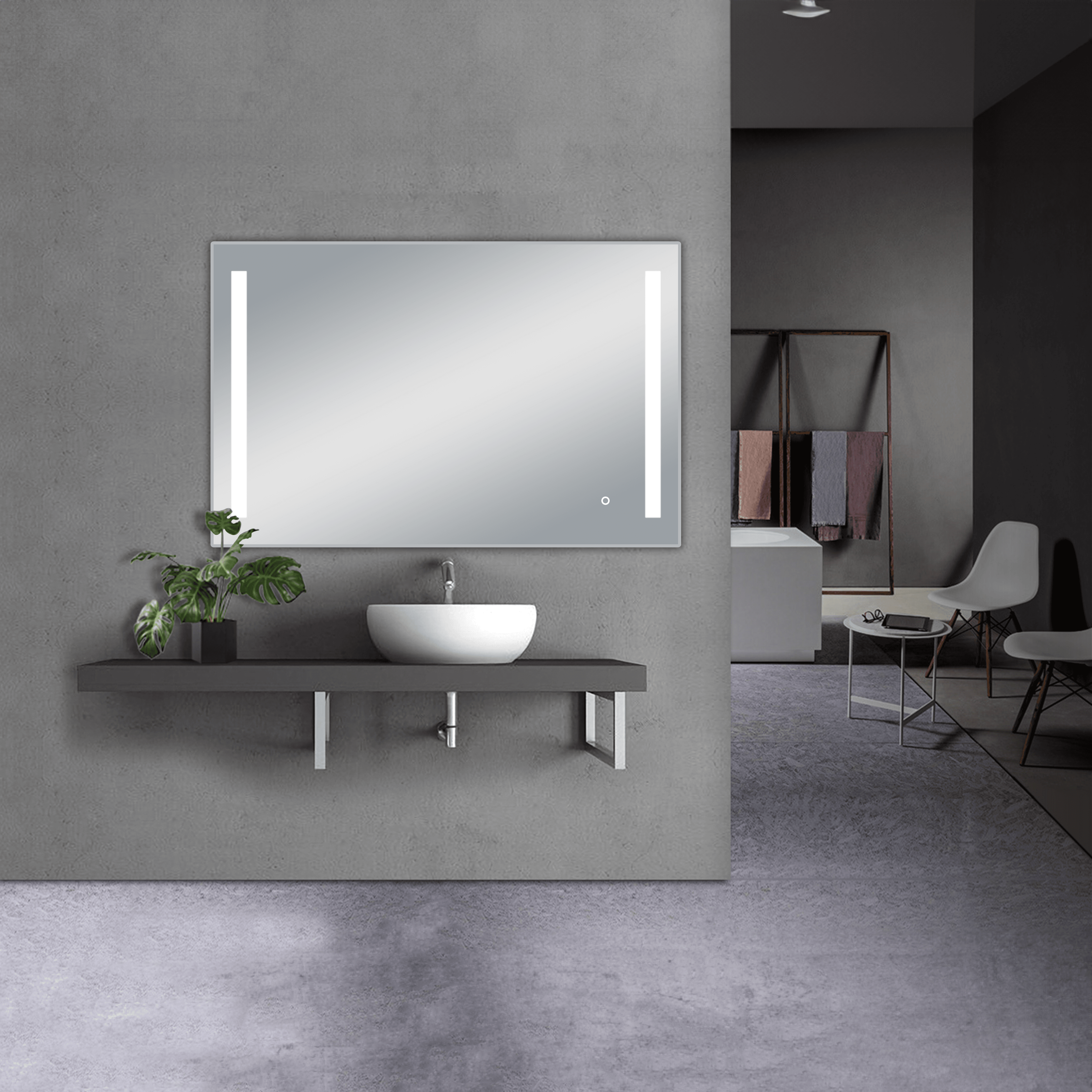Treviso LED Bathroom Mirror with Adjustable Dimmer & Anti-Fog Function - 4 Size Options for Vanity, Makeup & Home Decor
