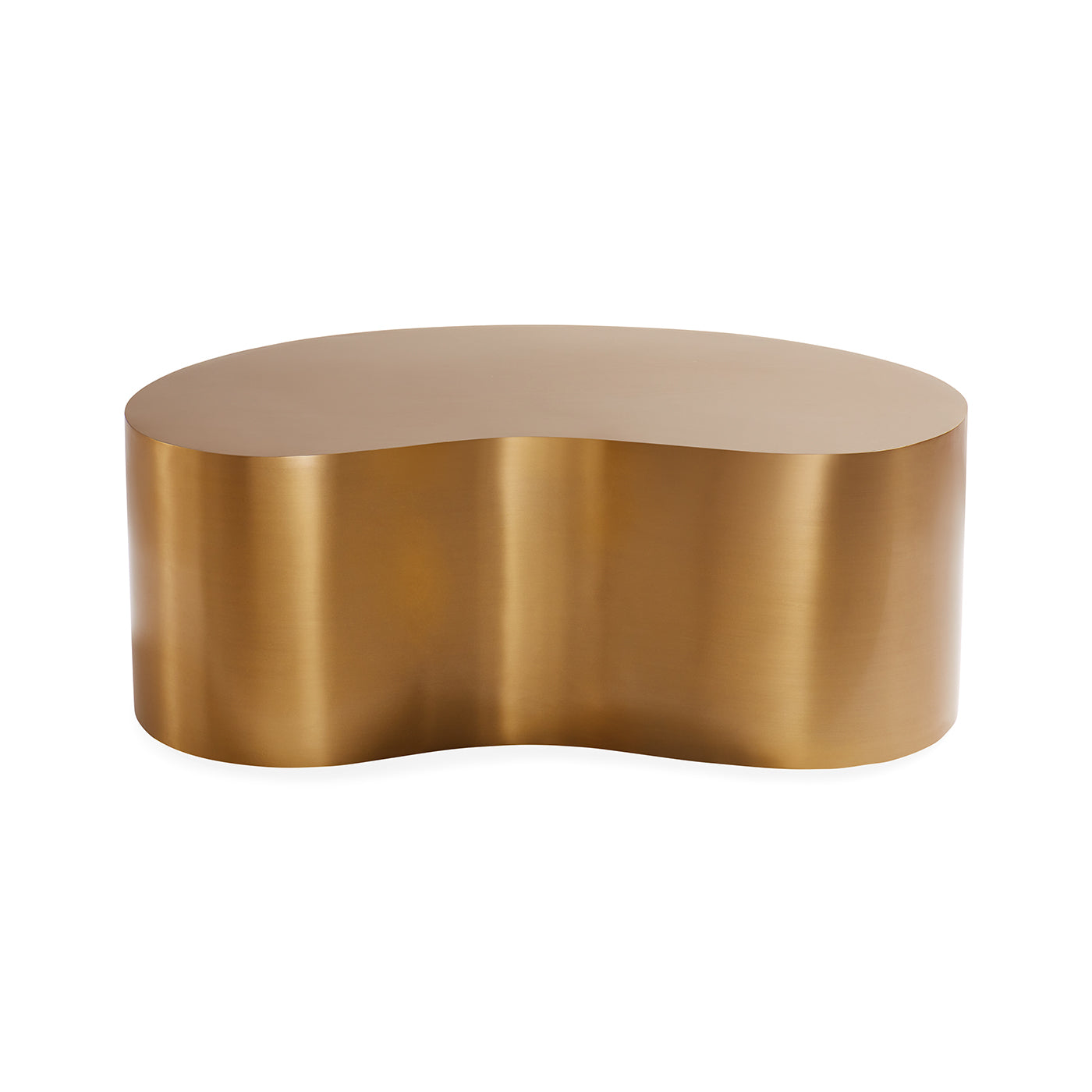 Large Brass Kidney-Shaped Decorative Bowl - Elegant Centerpiece for Dining Table, Coffee Table, or Home Decor