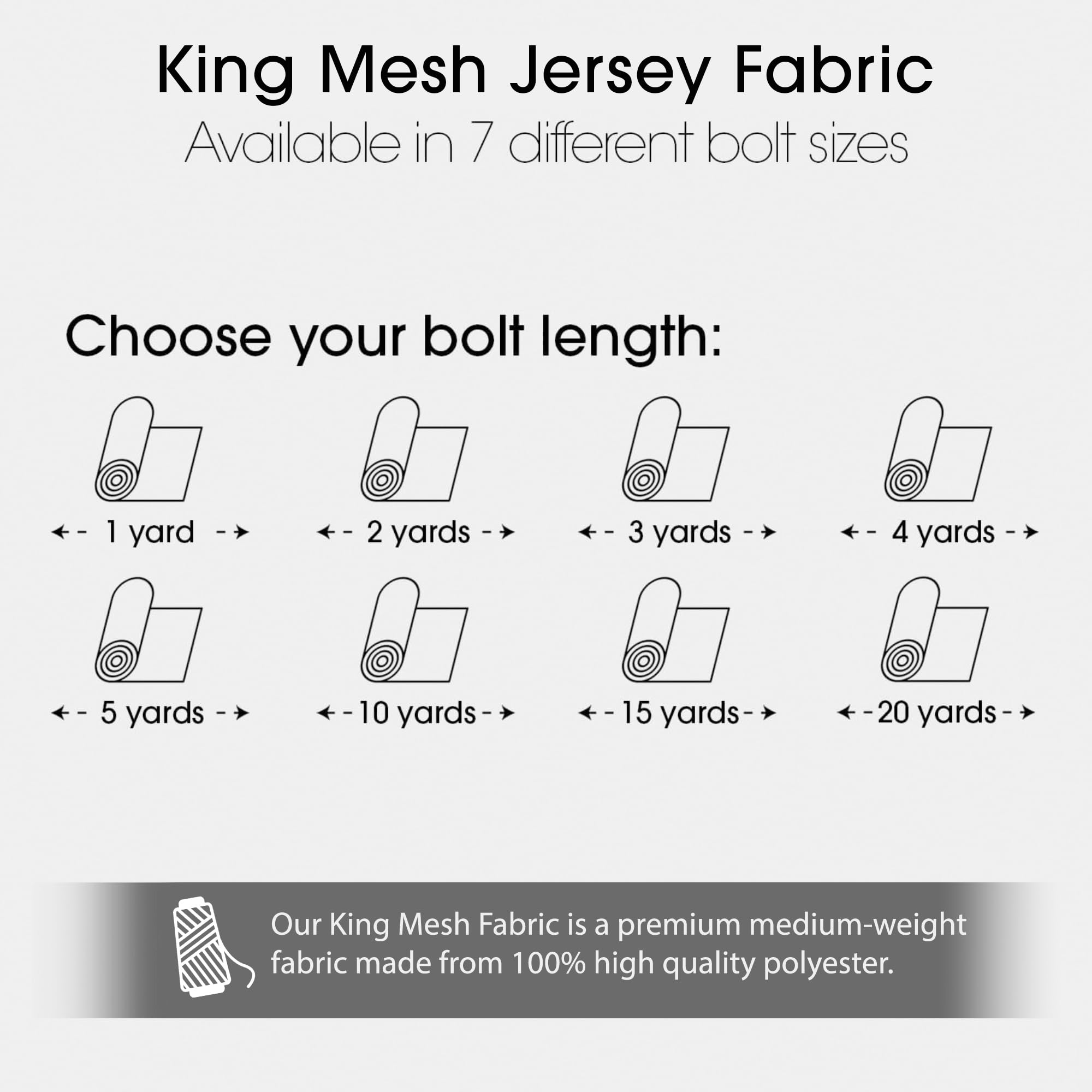 Pico Textiles 10 Yards Navy Polyester King Mesh Jersey Fabric - 60