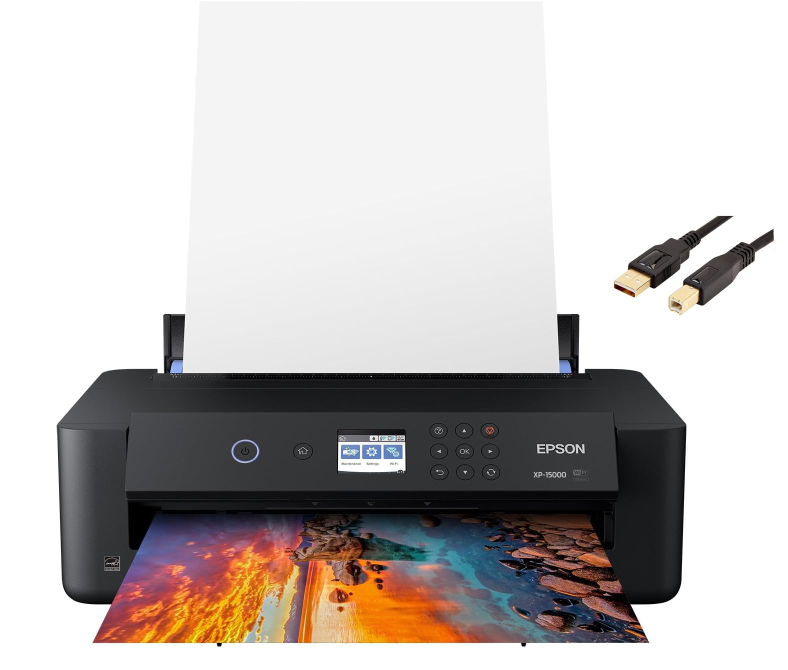 Epson Expression Photo HD XP-15000 Wireless Wide-Format Color Printer with MTC Cable - High-Quality Photo Printing for Home & Office, Compatible with Amazon Dash Replenishment (Black) | Perfect for Photographers, Artists & Small Businesses