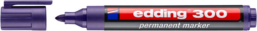 edding 300 Permanent Marker Pens - 12 Pack, Round Tip 1.5-3mm, Violet Ink for Arts, Crafts & Office Use - Waterproof & Fade-Resistant Writing on Paper, Plastic, Metal & Wood Surfaces