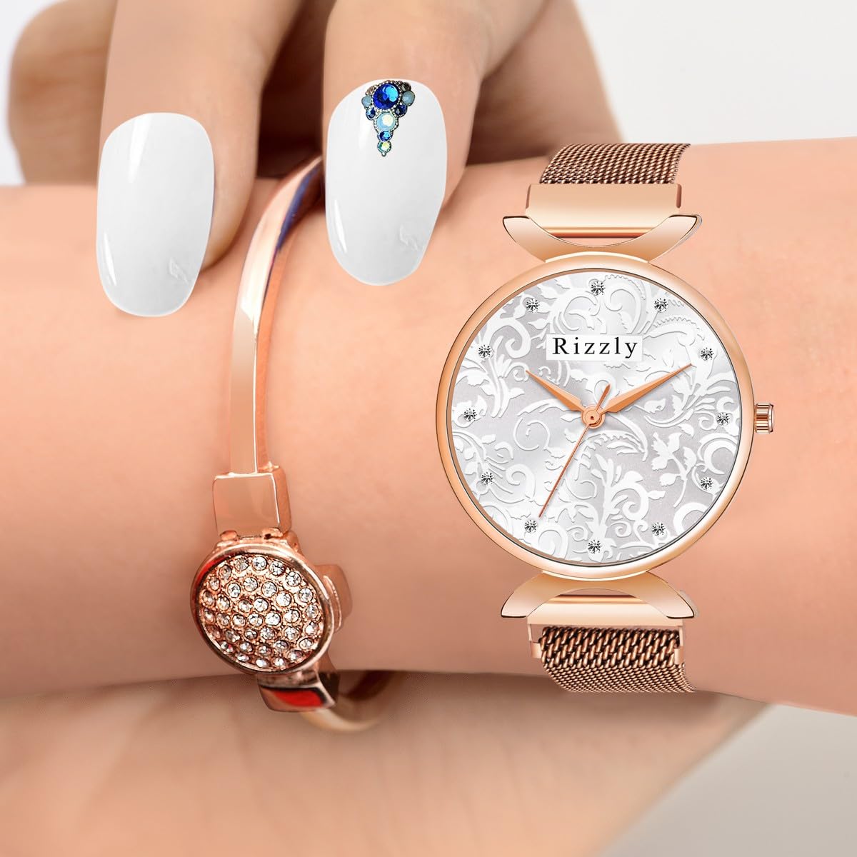 Septem Women's Analog Wrist Watch with Embellished Dial & Stainless Steel Wrap-Around Strap - Elegant Fashion Accessory for Office, Party and Daily Wear