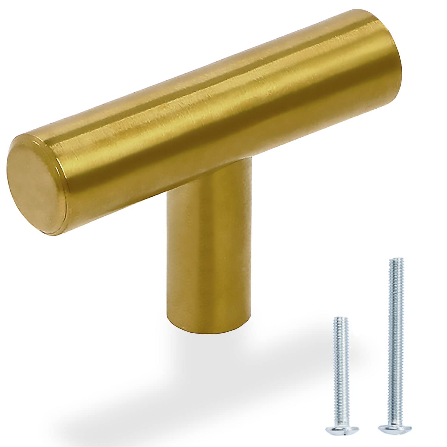 Gold Cabinet Knobs 60 Pack - Brushed Brass Drawer Pulls for Kitchen & Dresser