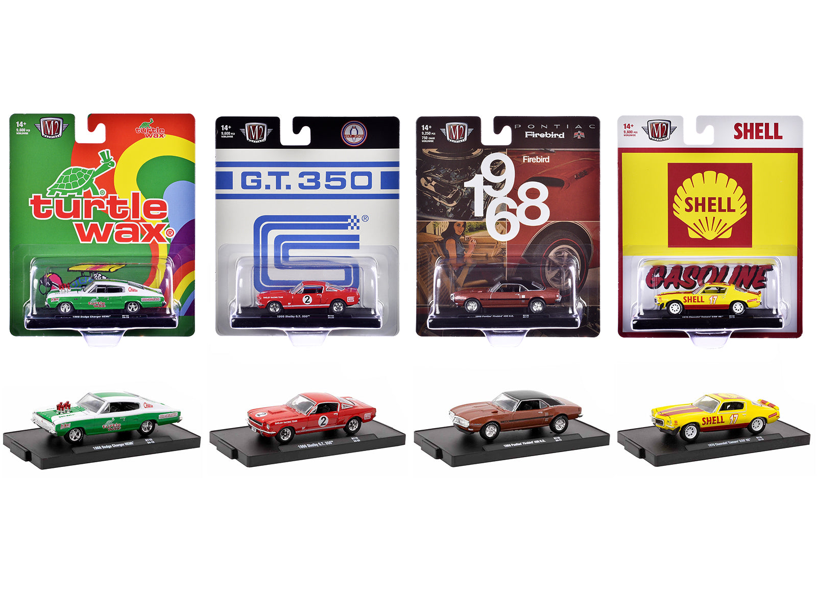 M2 Machines 1/64 Scale Diecast Model Cars - Auto Drivers Set of 4 Limited Edition (9600 Pieces Worldwide) - Collectible Vehicles for Display, Gifts & Racing Enthusiasts