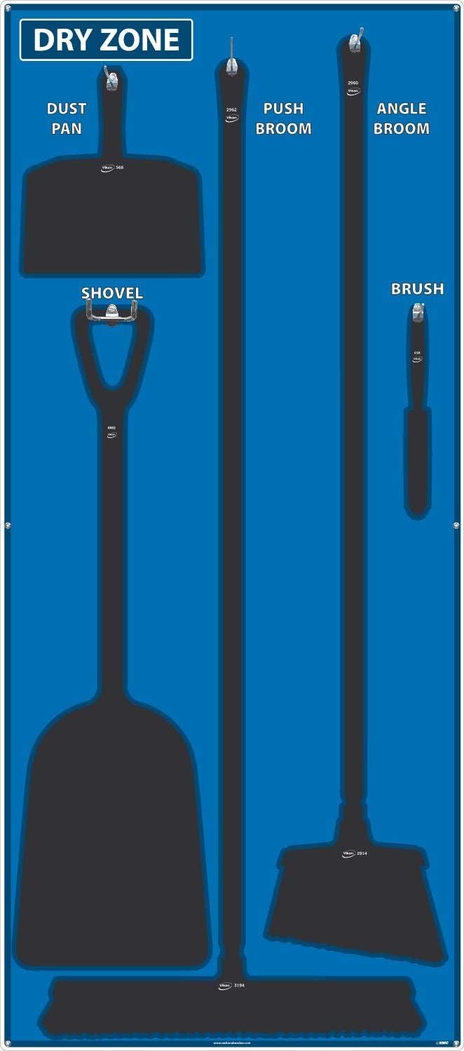 NMC SB129ACP 5S Dry Zone Janitorial Shadow Board - 68