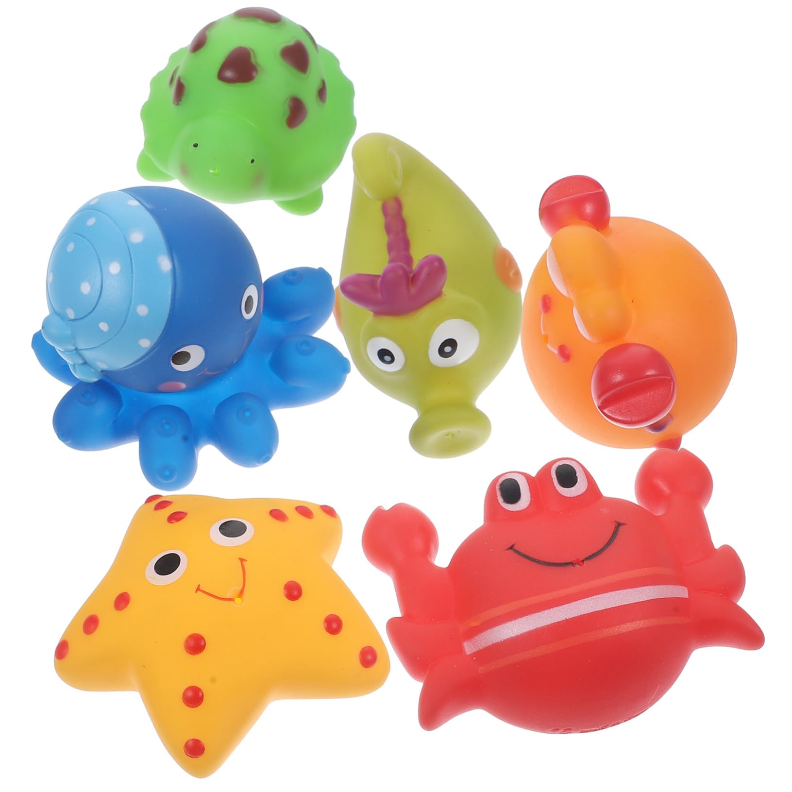iBasenice 6-Piece Vinyl Bath Toys Set for Kids - Fun Bathtub Toys for Toddlers & Children, Safe & Non-Toxic Bath Time Play