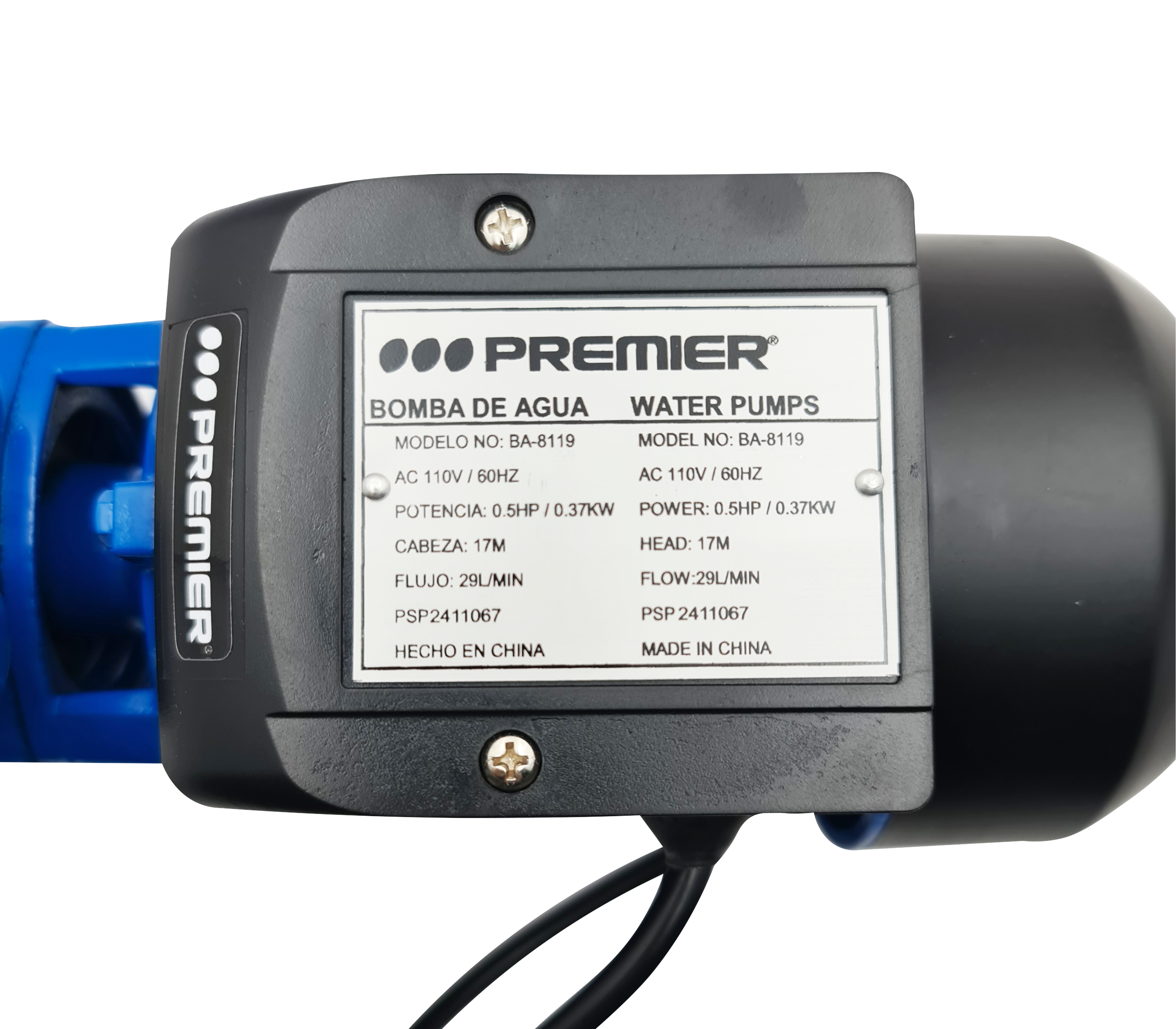 1/2 HP 110V Premier Water Pump for Home, Garden & Irrigation | High Efficiency Electric Water Transfer Pump | Perfect for Pool Draining, Flood Control & Agricultural Use