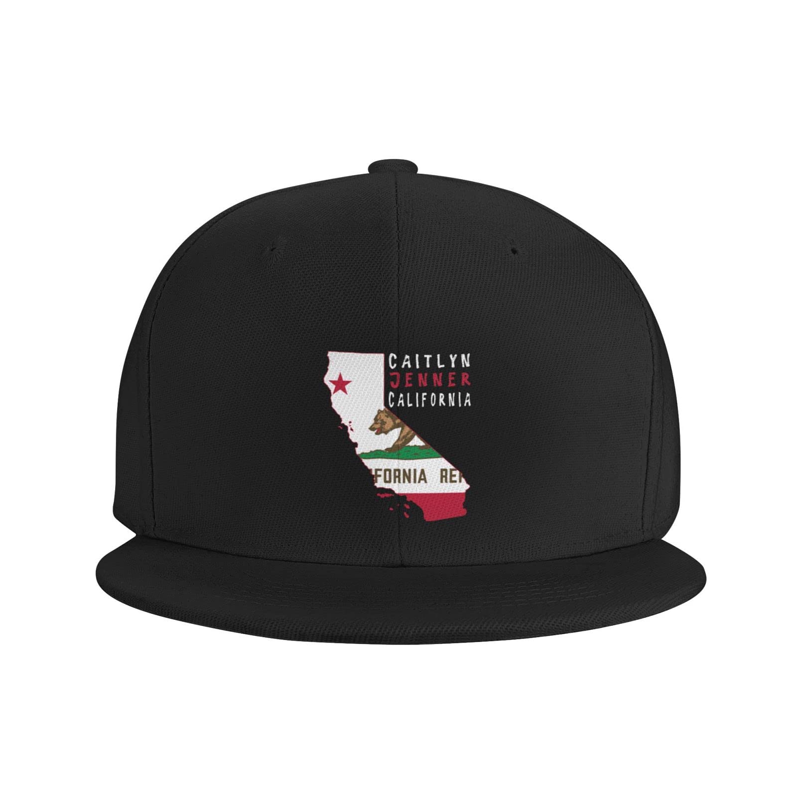 Caitlyn Jenner California Classic Snapback Hat - Hip Hop Style Flat Bill Adjustable Cap for Men & Women - Black Solid Color - Perfect for Streetwear, Concerts & Casual Outfits