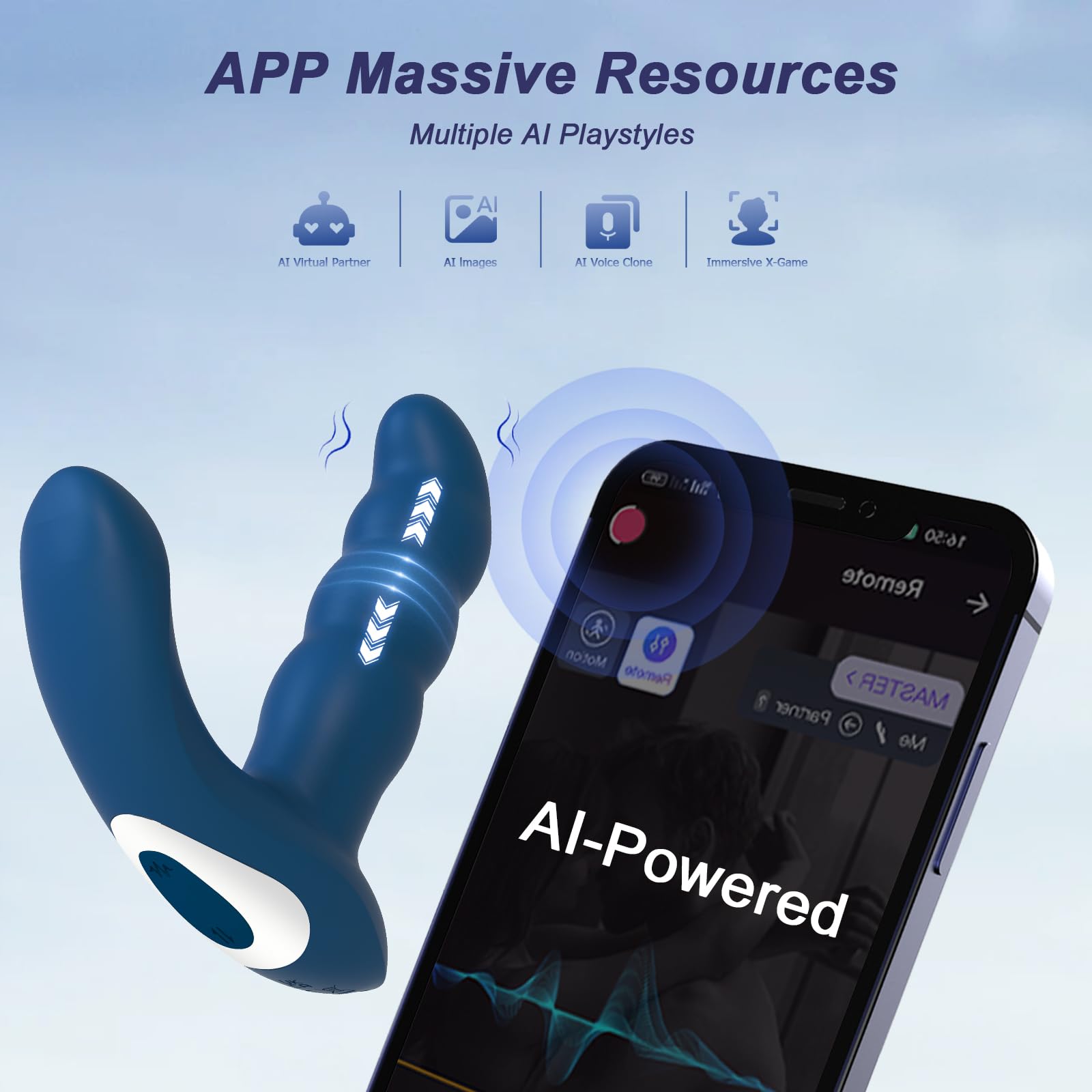 AI-Powered Wearable Vibrating Prostate Massager with APP Remote Control & VR Goggles - Thrusting Anal Stimulator for Men, Clitoral Vibrator for Women - Perfect for Couples Play, Solo Pleasure & VR Adult Gaming Experiences