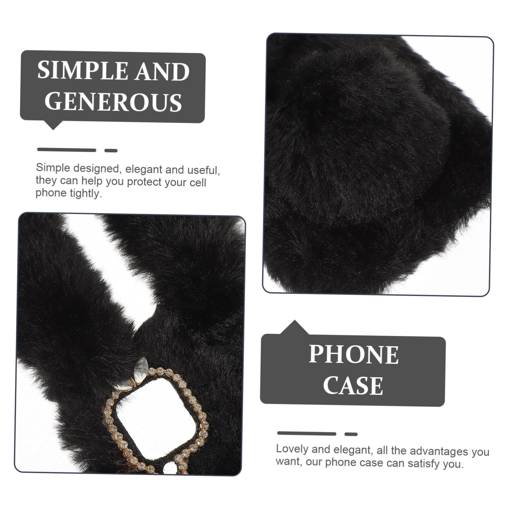 Mikikit Cute Bunny Ear Fluffy Furry Phone Case - Soft Protective Cover Compatible with F12 | Stylish & Durable Phone Accessories for Women & Girls | Perfect for Daily Use, Selfies, and Gift Giving
